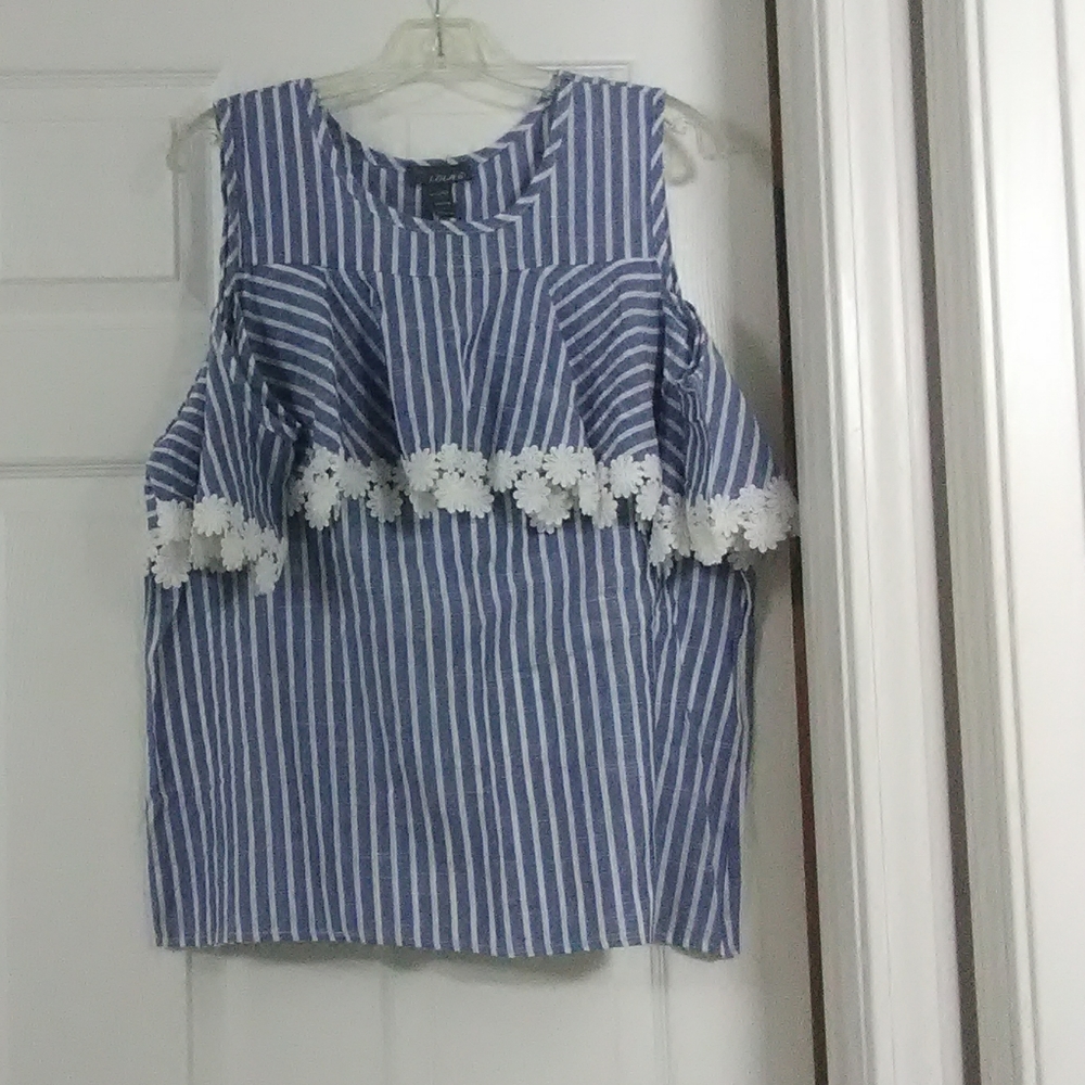 Lola b.  Over the shoulder blouse.